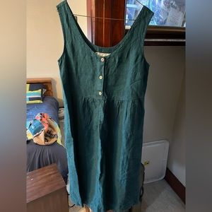 NotPerfectLinen Dress (size M) (emerald green)
